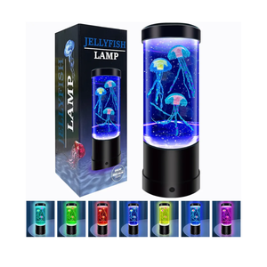 Jellyfish Lamp,7 Color Changing Aquarium Light,USB/Battery Bubble Jellyfish Night Light,Desk Mood Lamp for Home Bedroom Room Office,Tower Jelly Fish Light Lamp Present Decor for Kids Girls Adults Boys