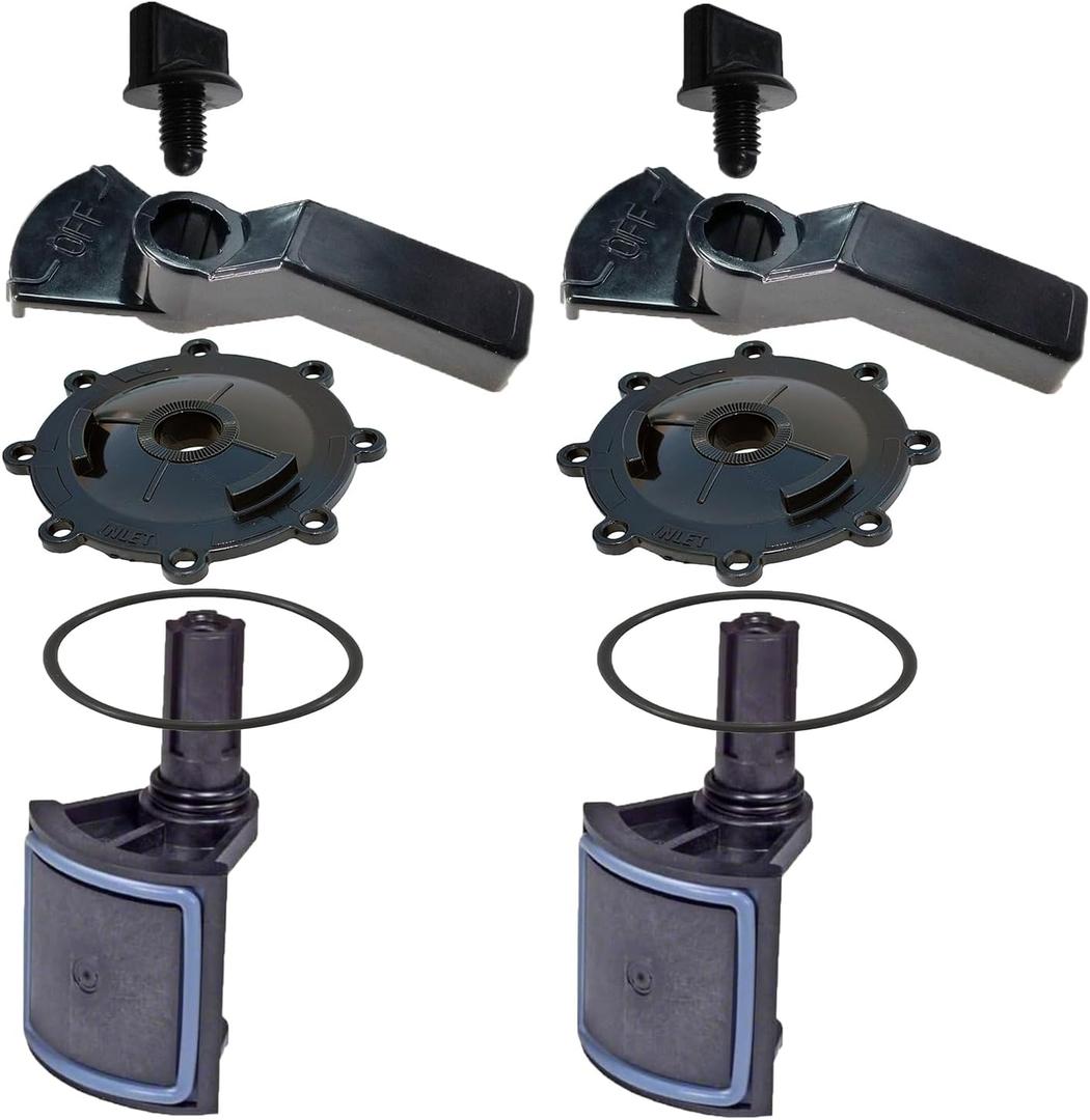 ATIE 2-Port/3-Port Pool Valve Rebuild Complete Kit Compatible with Jandy 2-way/3-way 4715, 4716, 4717 Valve and Gray Valves with Diverter Valve 4720, Cover 4606, Handle 7433 (2 Pack)