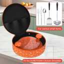 10.8inch Storage Bag for Chicken Shredder, Portable Meat Shredder Carry Bag with Handle, Oil-resistant & Waterproof Kitchen Storage Organizer Case for Home, Camping, Travel, Bag Only(Orange)