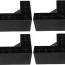 Homoyoyo Black Plastic Sofa Feet Set of 4, 7.5cm Height Bed Risers L-Shaped Plastic Support Feet Riser Legs Easy Install Replacement Legs for Couch, Dresser and Bed, Elevating Design (15.00X15.00X7.50CM)