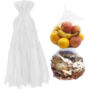 100Pcs 24 Reusable Mesh Produce Bags, Onion Fruits Net Bags and Seafood Boil Bag for Crab Clam Crawfish, Mesh Storage Bag for Grocery Shopping Storage of Fruits Vegetable Seafood & Garden Produce