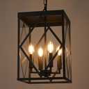 11" Outdoor Pendant Light Exterior Hanging Lantern, Farmhouse Oil Rubbed Brozne Outside Chandelier Light Fixture Ceiling Mount Hanging Porch Light with Clear Glass for Front Porch Entrance