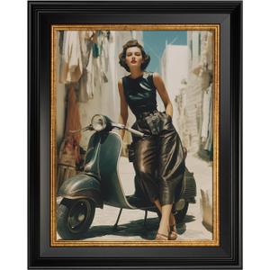 Classic Canvas Frame for 12x16 Oil Paintings Art Prints,Black Gold, 12x16", NO Glass&Backboard