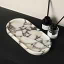 100% Natural Luxury Calaccata Viola Marble Small Hand Towel Tray Holder Organizer, Makeup Bathroom Holder
