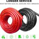 DLronwey 4 Gauge Wire,(10ft Each - Red/Black) 4 AWG Battery Cable, Copper Clad Aluminum CCA Welding Cable for Car Audio,Battery Systems,RVs,Solar Systems,Amp Wiring Kit