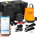 Briidea Battery Backup Sump Pump System for Basement, 2.4G & 5G WiFi, 9 LED Indicators, Smart Alarm, Electronic Water Level Sensor, 12V Battery Compatible (Battery Not Included)