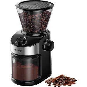 SHARDOR Electric Burr Coffee Grinder for Home Use, Coffee Bean Grinder for 32 Grind Settings, 40-Second Adjustable Timer, One-Touch Start & Cleaning Button, Black