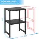 2-Tier Expandable Metal Storage Shelves,150LBS Heavy Duty Shelving Units and Storage For Small Appliance,Adjustable Pots and Pans Organizer Rack Shelf For Kitchen Under Cabinet Pantry Warehouse Garage