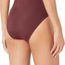 Amazon Essentials Women's High Waist High Leg Bikini Bottom (Large, Deep Brown)