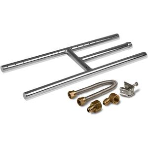 18" x 6" (Natural Gas) Fire Pit and Fireplace H-Burner (304-Series SS) w/Connection kit