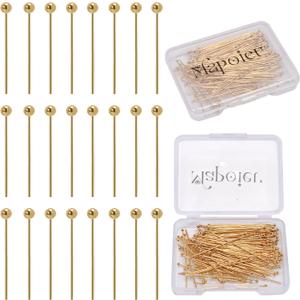 100pcs 50mm 14K Gold Filled Ball Head Pins DIY Crafts Beads Charms Earring Bracelet Jewelry Making Accessories Supplies
