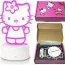 Kitty Touch Lamp for Cute Room Decor  Cordless Night Light with 7 Colors & 2 Flash Modes for Bedside, Nightstand or Desk Comes in Gift Box for Kitty Fans