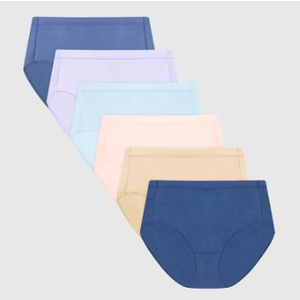Hanes Women's Organic Cotton Panties Pack, ComfortSoft Underwear, 6-Pack, Size 5