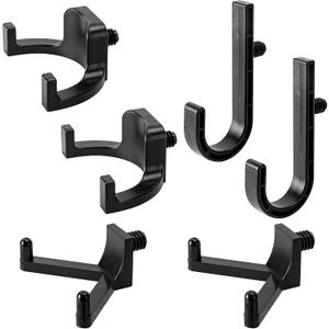6 Pcs ABS Storage Shed Tool Hooks,Shed Tool Hangers Include J-Shape,U-Shape and V-Shape,Storage Shed Shelves Accessories for Organizing Tool, Ladders, Bulk Items