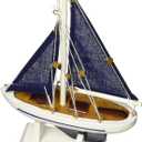 Hampton Nautical Blue Sailboat with Blue Sails Christmas Tree Ornament 9" - Model Boat - Nautical Christmas Tree Decoration