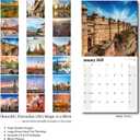 5 x 2025-2026 Wall Calendar Exotic Destination Planner Calendar, Hangable Monthly Wall Calendar with Large Blocks for Organizing & Planning, Academic Schedule, Home, Office & family, Thick & Sturdy Paper (12"x24" Open)