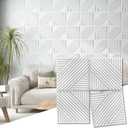 Art3d 33-Pack 3D Wall Panels for Interior Wall Decor, Textured Accent Walls Paneling for Living Room, Bedroom, TV Background, 12"x12" White