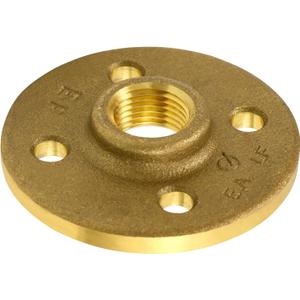 Supply Giant CSGG0034 3/4'' Female NPT Threaded Brass Floor Flange with Holes 125 Lead-Free, Durable, Brass Construction, Higher Corrosion Resistance, Economical & Easy to Install
