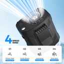 Portable Personal Waist Neck Fan - Airflow Strong, 10000rpm, 4-Speed Rechargeable Battery, Fast Cooling,Hands-Free Clip Belt Fan Indoor, Outdoor, Camping,Work, Black