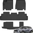 Auxko All Weather Floor Mats Fit for Nissan Pathfinder 2022-2025 2026(8 Seat) / Infiniti QX60 (7 Seat) TPE Rubber Liners Set All Season Guard Odorless Anti-Slip Floor Mats