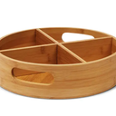 4-Compartment Bamboo Lazy Susan