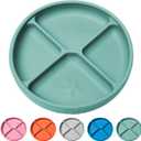 TalkTools Itsy Plate Must-Have Silicone Baby Plates with Suction | Non-Toxic Toddler Feeding Plate | Divided Portion | BPA-Free, Easy-Clean, Travel-Friendly Baby Dishware - Made in USA (Sage)