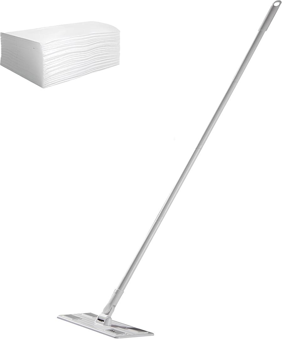 Sweeper 2 in 1 Mops Kit, 1 PC Swift Mop & 20 PCS Refills, Disposable Dry& Wet Mopping Cloth, Multi-Purpose Cleaning Mop with Extra Long Handle, Easy to Install and Toss Away