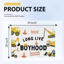 Long Live Boyhood Banner, Toddler Boy Room Decor & Linen Wall Hanging Canvas Banner Flag, Boho Nursery Playroom Toddler & Boys Kids Room Decoration - D04