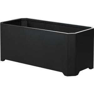 Steel Planter Box-36"x15"x15"-Large Rectangular Planters for Outdoor Plants, Black Matel Planter Box Raised Support Feet for Patio, Deck, Garden, Yard, Drain Holes, Easy Assembly