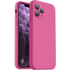 Vooii Compatible with iPhone 11 Pro Max Case, Upgraded Liquid Silicone with [Flat Edges] [Camera Protection] [Soft Anti-Scratch Microfiber Lining] Phone Case for iPhone 11 Pro Max - Pitaya