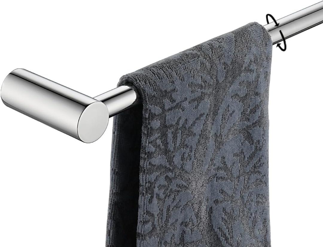 JQK Towel Bar Chrome, 18.5 Inch 304 Stainless Steel Thicken 0.8mm 2 Pieces Towel Rack Bathroom Wall Mount, Useable Length 16 Inch, TB610L16-CH