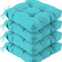 IASEAHK Outdoor Chair Cushions Set of 4, 19" x 19" x 5", Waterproof Outdoor Seat Cushions for Patio Furniture, Fade-Resistant Patio Chair Cushion, Dining Wicker Chair Pads for Porch Garden, Teal