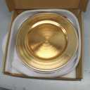 Gold Charger Plates 10PCS,13inch Round Beaded Plastic Charger Plates,Plate Chargers Bulk for wedding,Dinner,Party,Decoration(Gold 10), 1313