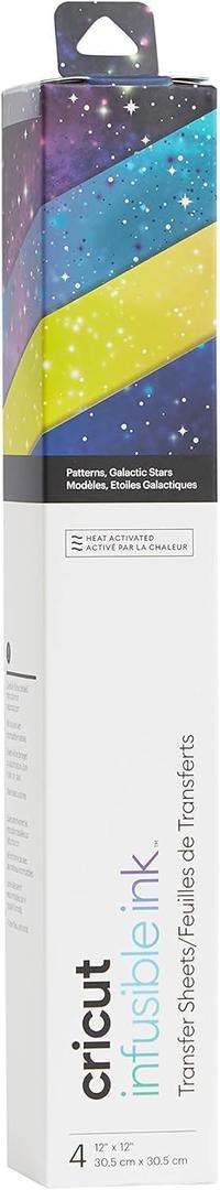 Cricut Infusible Ink Transfer Sheets -4 Sheets 12" x 12" - Galactic Stars Pattern - for Cricut EasyPress, Maker, Explore Air 2