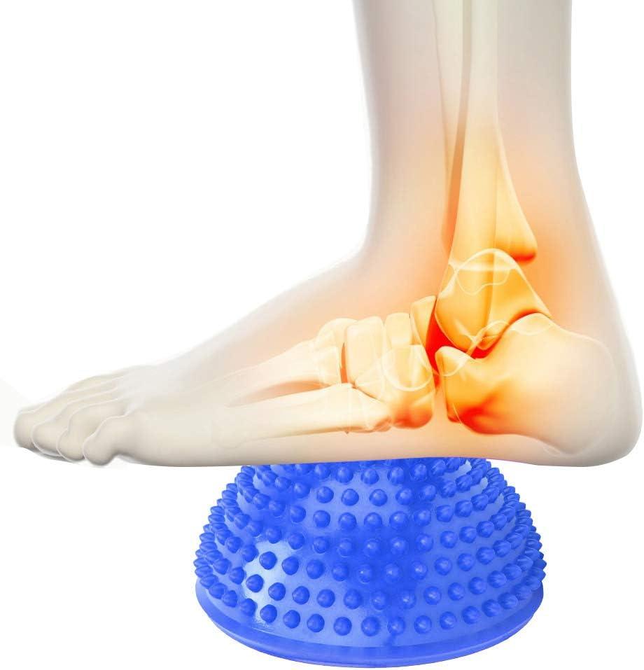 Exercise Balance Training Foot Massage Balls Stress Relief Yoga Massage Ball Semicircle for Relax Nervous Yoga Skills Physical Training Massage Ball(Blue)
