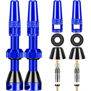 Tubeless Presta Valve Stems, 40mm Presta Valve Stems with Valve Core Remover Caps - Super Light Alloy - Pair -Multiple Color and Size Options(Blue, 40MM)