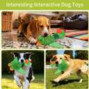 Interactive Snuffle Dog Toys, Squeaky Dog Toys for Puppy,Crinkle Dog Toy with Hiding Snack,Slow Feeder Treat Toy and Feeding Mats for Training,Dog Lick Mat Enhancement (Green)