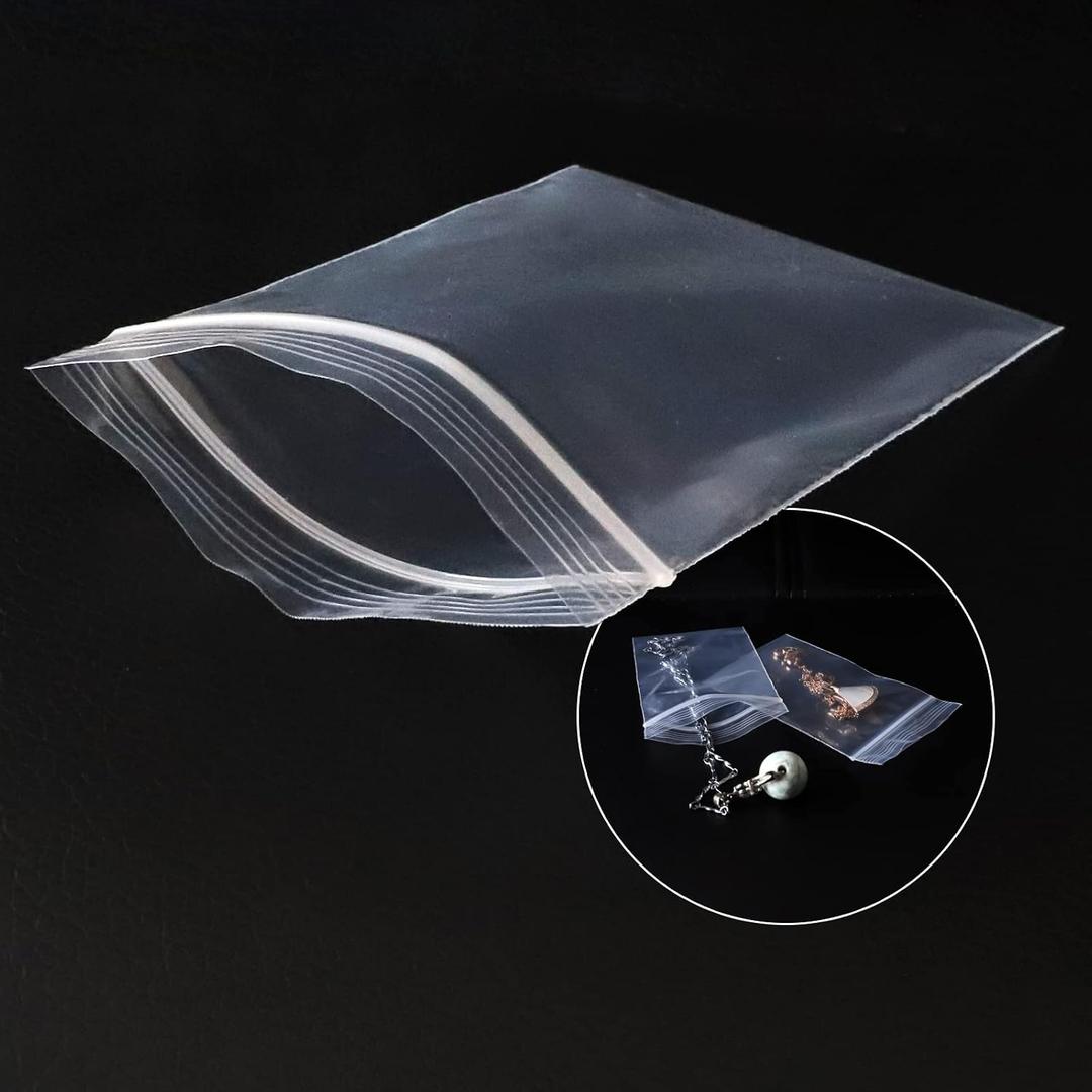 Small Plastic Bags 2x3, 400pcs, Transparent mini baggies for Pills, Clear Reusable tiny plastic bags for Jewelry, JINYONBAG Small Clear Bags for Jewelry, Pills, Coins, Candy, etc