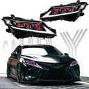 TT-ABC Triple Beam Headlights for Toyota Camry 8th Gen 2018-2023 Front Lamp Assembly New Upgrade(A pair)