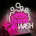 GNVETZLL Car Wash Neon Sign for Wall Decor Car Neon Light Dimmable Sedan LED Light Sign for Party Gas Station Service Area Auto Repair Shop Car Show