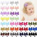 40PCS Snap Baby Hair Bows Clips for Girls Grosgrain Ribbon Fully Wapped 3 Inch Infant Hair Barrettes Accessories for Baby Girls Newborns Toddler