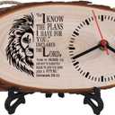 Christian Gifts,Wooden Clock,Desktop Clock,Wooden Silent Wall Clock,Religious Gifts Inspirational Gifts Bible Verse Gifts Birthday Gifts (Jeremiah 29:11)