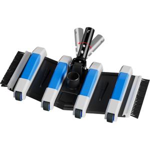 17.5" Pool Vacuum Head with Swivel Handle for Driectional Change by One Hand and Wheels Flexible Vacuum Head with Side Brushes and Wheels Pool Vac Head for Inground & Above Ground Pools (Blue)