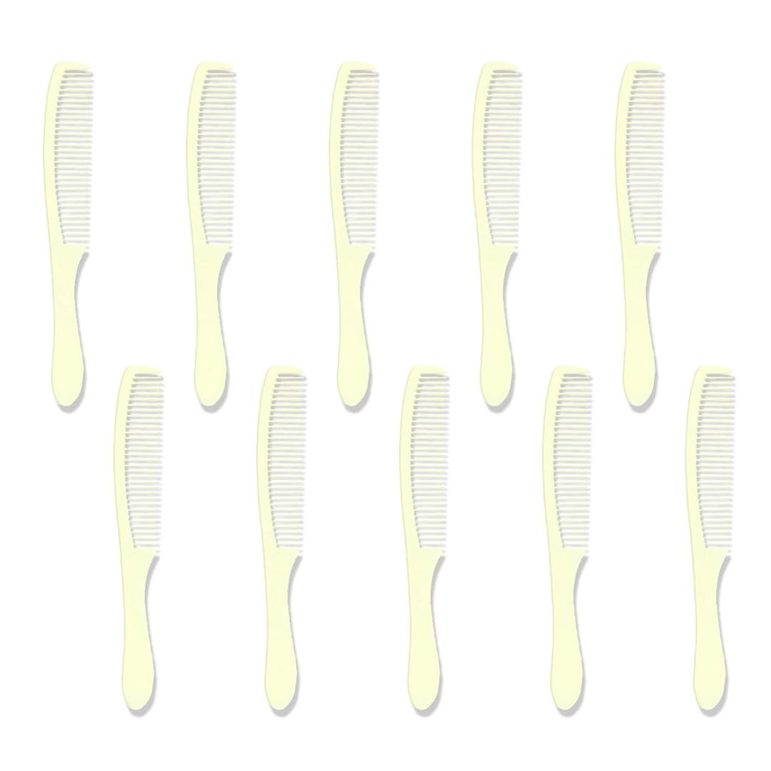 10 Pcs Combs Bulk Individually Wrapped White Plastic for Homeless Shelter Travel Personal Care Disposable Hair Single Use Portable Hygiene Supplies Charity Events