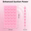 2 x 2 Pack Silicone Suction Cup Phone Case Mount Double-Sided, Hands-Free Strong Grip Holder for iPhone and Android, Sticky Phone Stand for Selfies and Videos, Tender Pink+Transparent