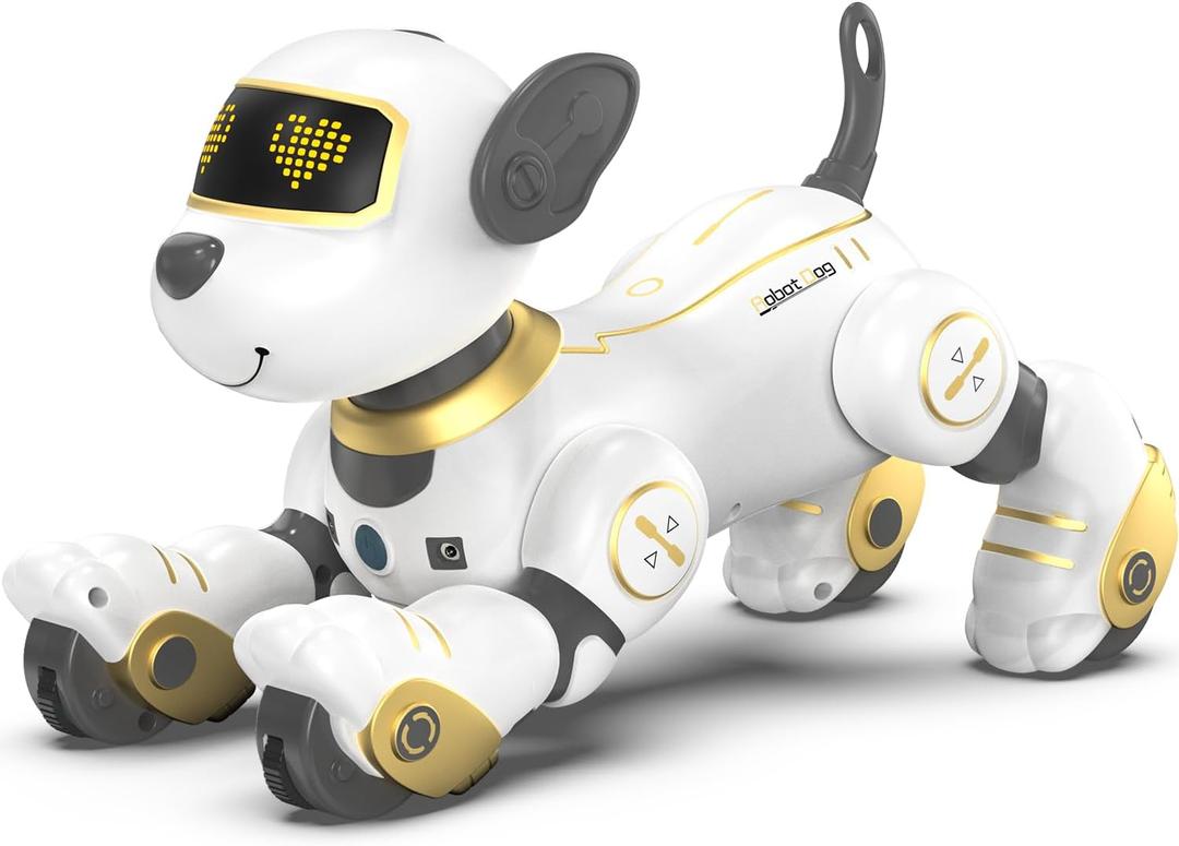SONOMO Remote Control Robot Dog Toy for Kids, Programmable Robotic Puppy, Smart Interactive Stunt Robot Dog Toy for Kids 3-8 Year Gift (Gold)