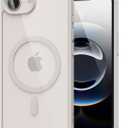 oakxco for iPhone 17e 16e Case Clear Magnetic Compatible with Magsafe, Cute Thin Slim Transparent Non-Yellowing Bumper, Shockproof Hard Shell & Soft Silicone Mag Safe Phone Case for Women, Beige Grey