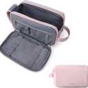 BAGSMART Toiletry Bag for Men, Travel Toiletry Organizer Dopp Kit Water-resistant Shaving Bag for Toiletries Accessories, Door Room Essentials,Pink-large
