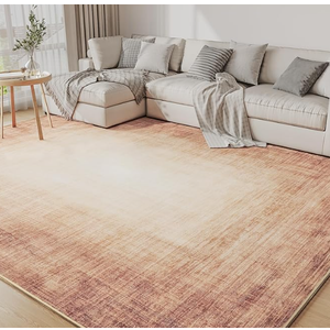 6x9 Area Rugs for Living Room, Machine Washable Non Slip Area Rug Modern Abstract Indoor Rug Carpet Ultra Soft Rugs for Bedroom Dining Room Playroom Bedside Office,Rust Red