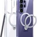 TORRAS Q3 Spin for Samsung Galaxy S26 Ultra Case with Kickstand, Compatible with Magsafe, Slim Hard PC Protective S26 Ultra Clear Case with 360 Magnetic Stand, Transparent Clear